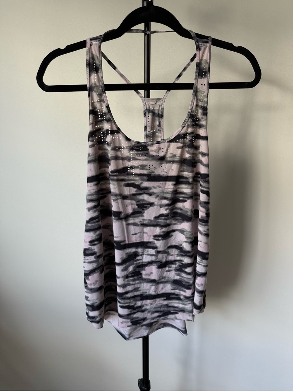 lululemon athletica Pink and Black Camo Racerback Tank